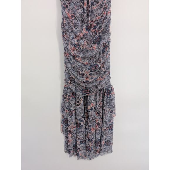 NWT MISA MISA LOS ANGELES Halter-Neck Mesh Midi Dress Size XS Blue #MB446 - Picture 6 of 11